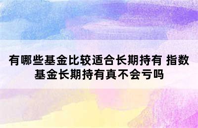 有哪些基金比较适合长期持有 指数基金长期持有真不会亏吗